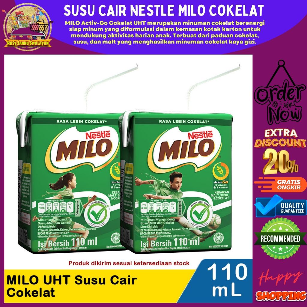 

Milo Activ Go Minuman Susu UHT Cokelat 110 ml