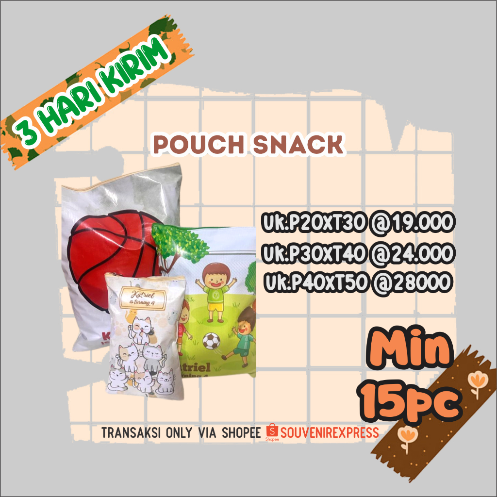 Souvenir Pouch Snack /souvenir custom /goodie bag/giant snack