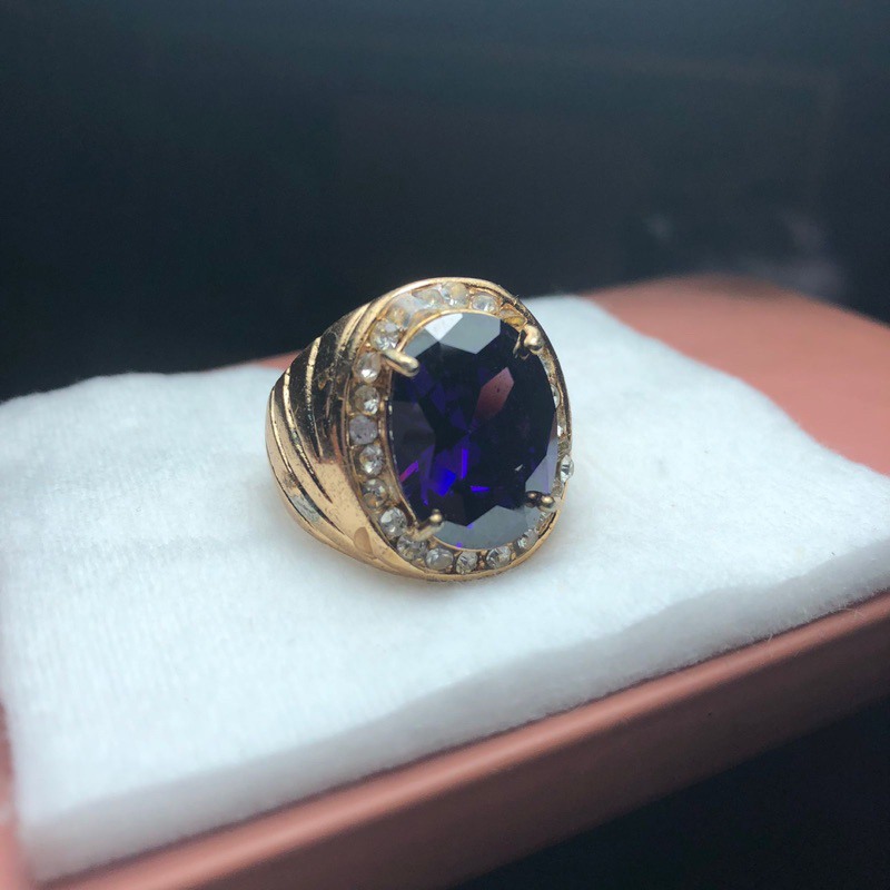 Cincin Batu Kecubung Wulung Tua Kualitas Terbaik