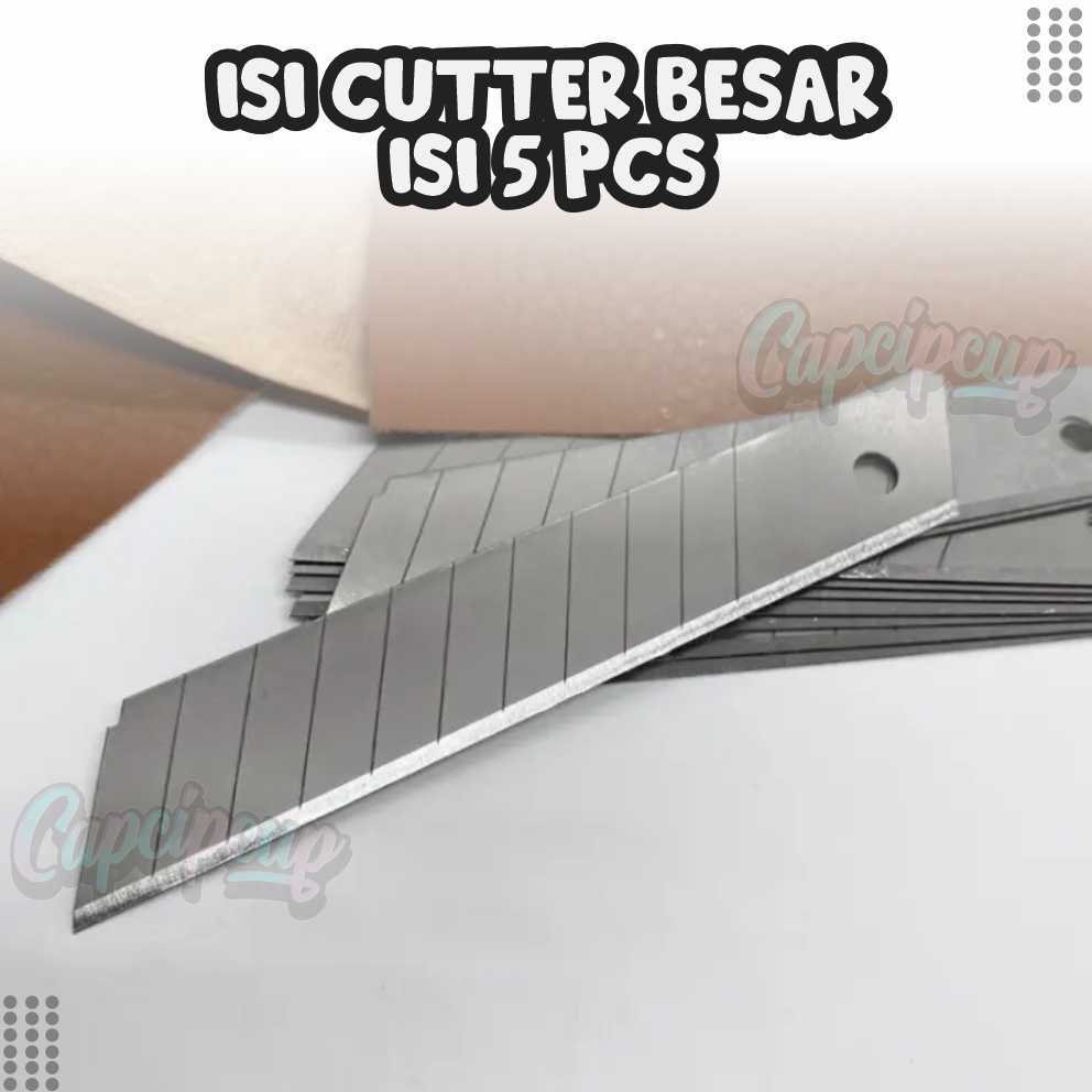 

Isi Cutter Besar Refill Pisau Cuter Kater 1 Tube Isi 5 Isi Cutter Tajam Murah Berkualitas CAPCIPCUP