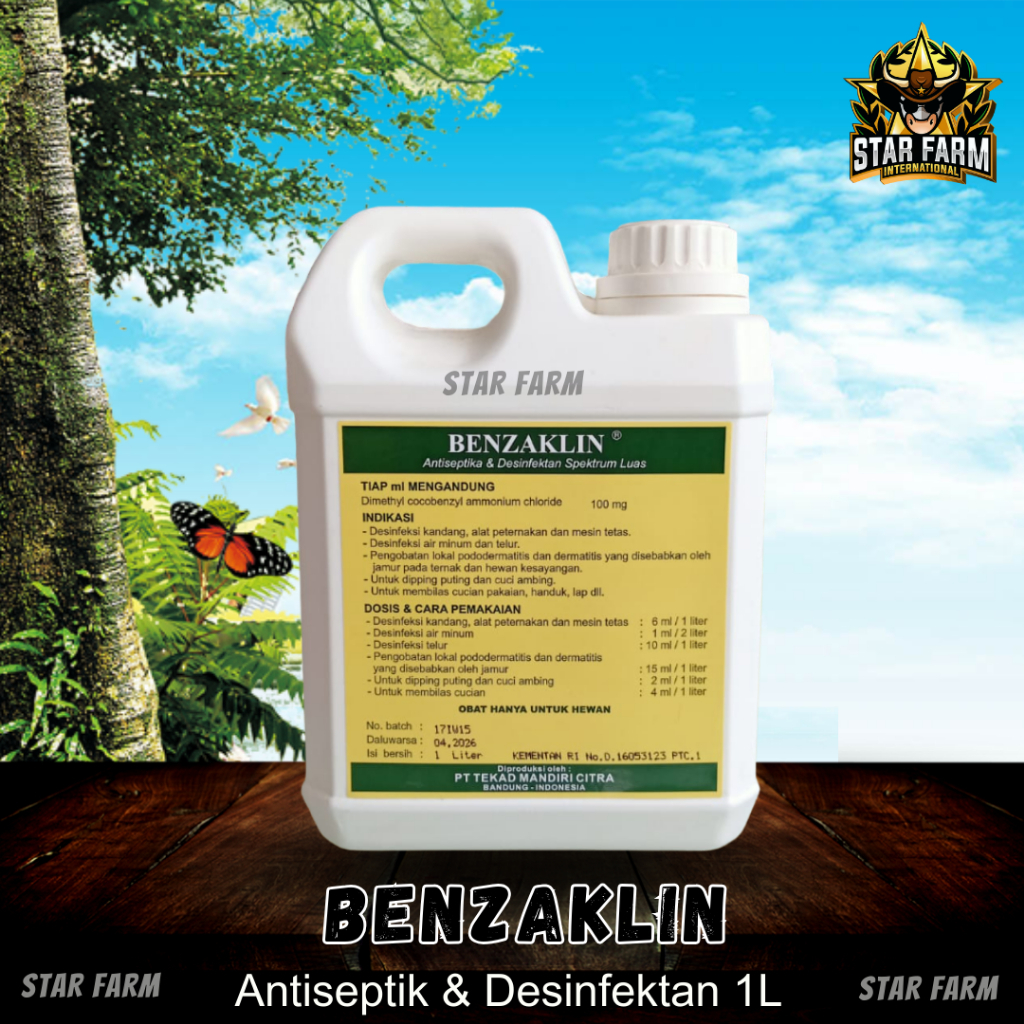 Benzaklin Desinfektan Kandang 1 liter - Star Farm