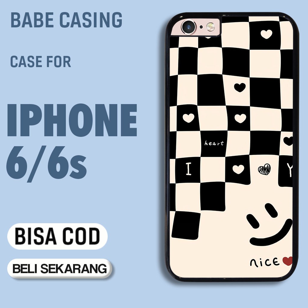 case hp iphone 6 6s terbaru aesthetic kotak love kawai art cute keren cowok lucu casing hp cewek mew