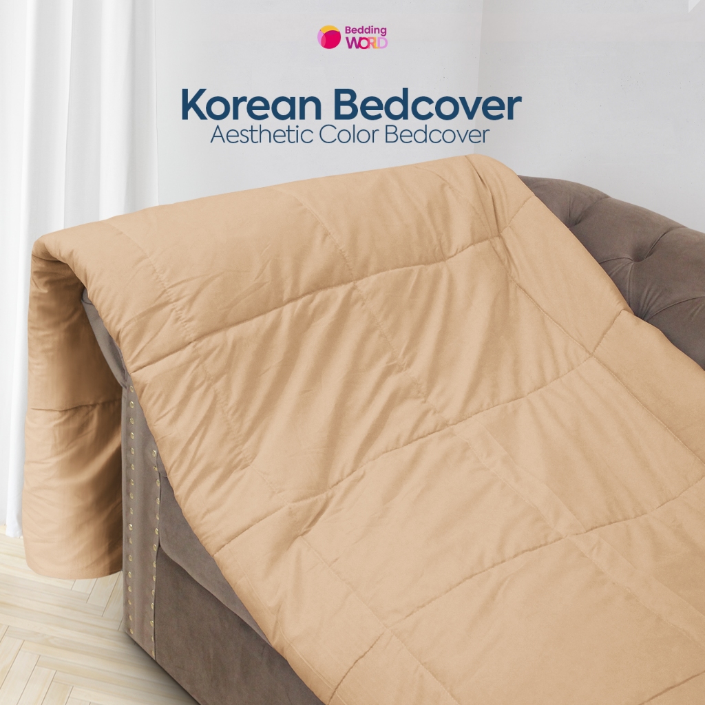 BEDCOVER KOREA KATUN POLOS AESTHETIC LOOK MINIMALIS ALA KOREAN / SELIMUT MINIMALIS POLOS / SELIMUT