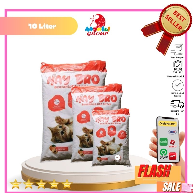 Pasir Kucing Hay Bro Bentonite 10lt Peach|C. PASIR 10lt