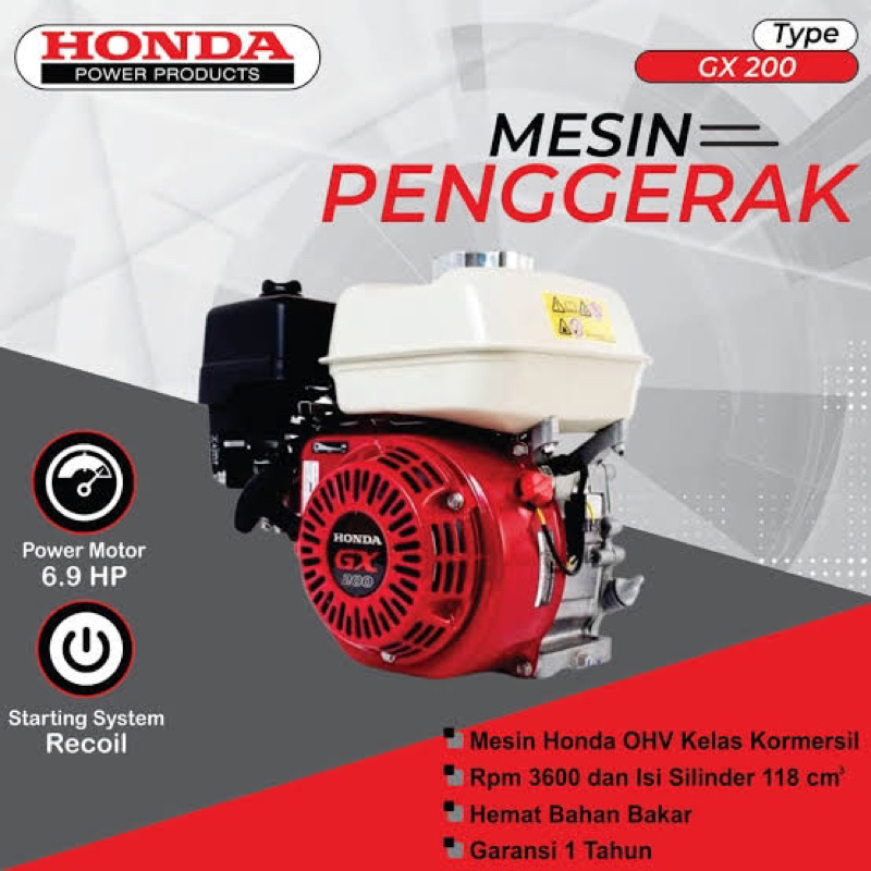 Honda GX200 mesin penggerak bensin asli original 100% HONDA Gx 200 6.5 HP