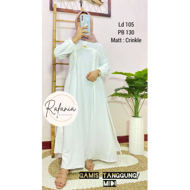 Gamis outer putih/midi outer