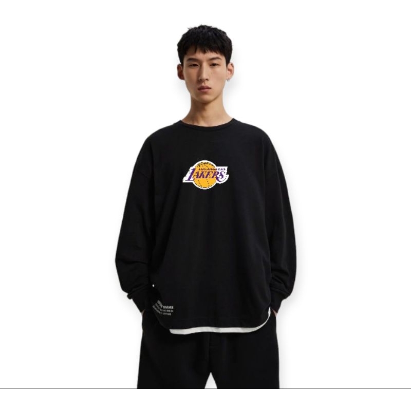 Sweater Lakers pria wanita crewneck Lakers basketball