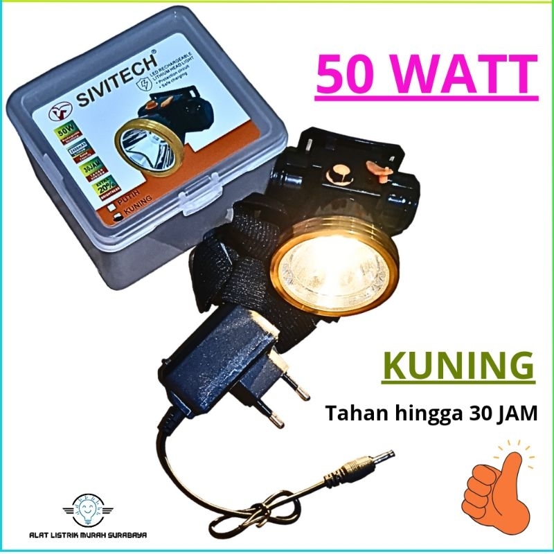 Senter Kepala 50W kuning SIVITECH