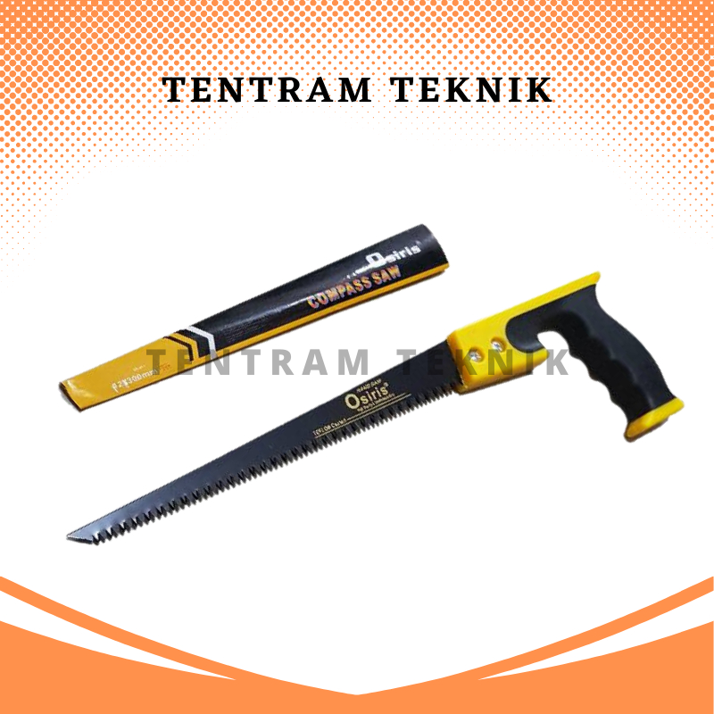 Gergaji Runcing Gagang PVC Karet 12" 300mm OSIRIS / Gergaji Kayu Lancip 12 Inch Osiris / Gergaji Tan