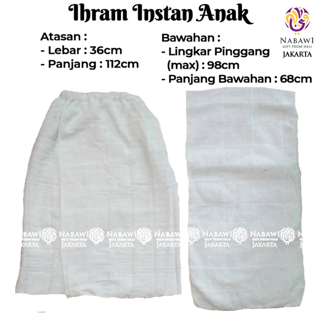 Kain Ihrom Anak Laki Laki Instan Baju Ihram Manasik Haji Anak SD