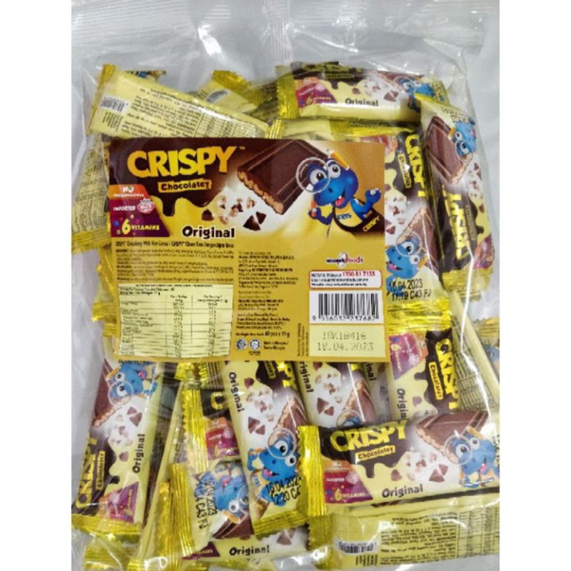 

biskuit snack coklat crispy coklat crispy chocolate original malaysia 40pcs