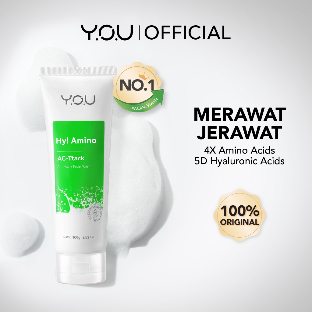 YOU Hy! Amino AC-Ttack Anti-Acne Facial Wash | Jerawat | Kulit Berminyak Image 2