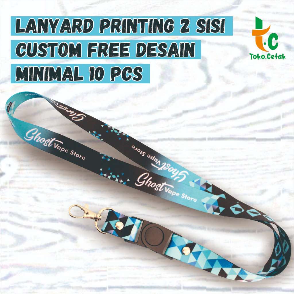 

Tali Lanyard Ukuran 1,5 cm Cetak 2 Cetak 2 Muka Digital Printing Full Color Custom minimal 10 pcs