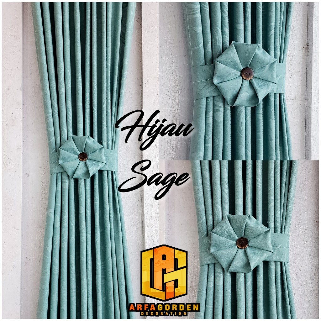 Gorden Kupu Kupu Hijau Sage Gorden Pita Minimalis