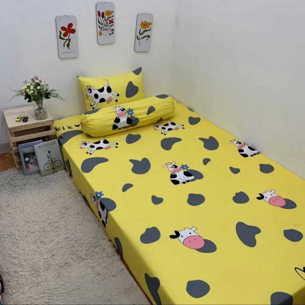 BIG PROMO SPREI MOTIF SAPI MOO MOO// SEPREI MOTIF SAPI LUCU SEPREI MOTIF MILKY COW SPREI MOO