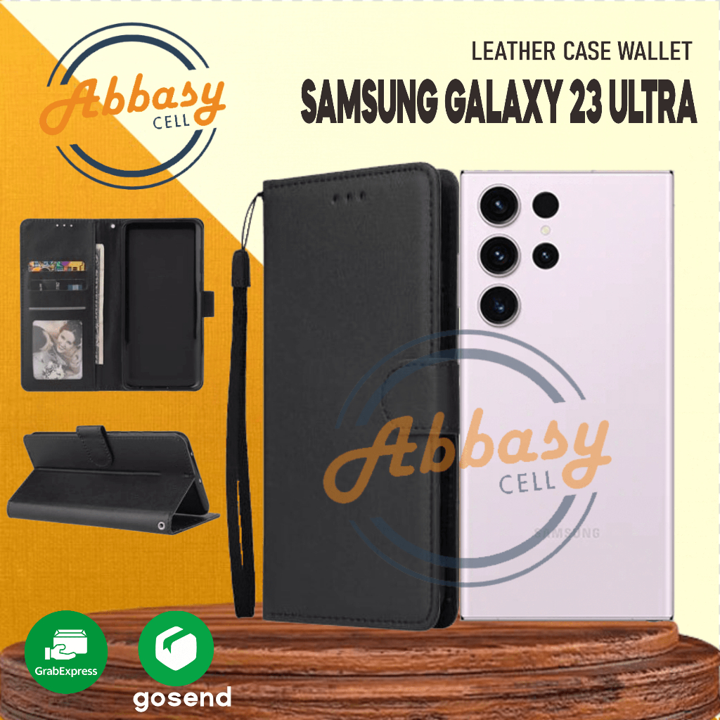 ( SAMSUNG GALAXY 23 ULTRA ) Flip Case Premium-Flip Wallet Case Kulit-Casing Dompet- Flip Cover Leath