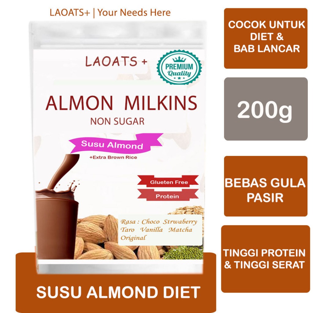 

Susu Almond Bubuk Laoats Non Sugar (200g)