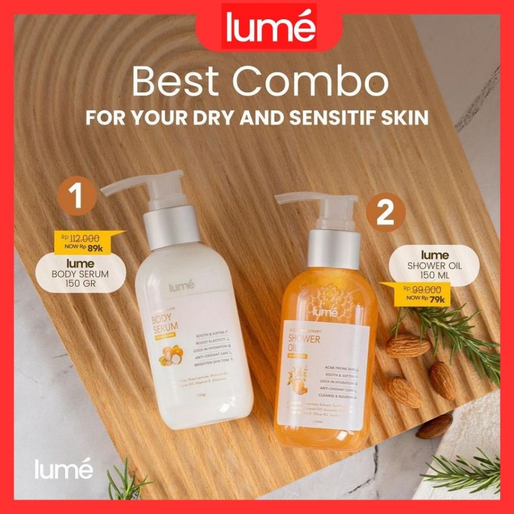 LUME 8x Extraordinary SHOWER OIL GLOW BODY SERUM LOTION LUMECOLORS BODY LOTION BODY WASH SABUN MANDI