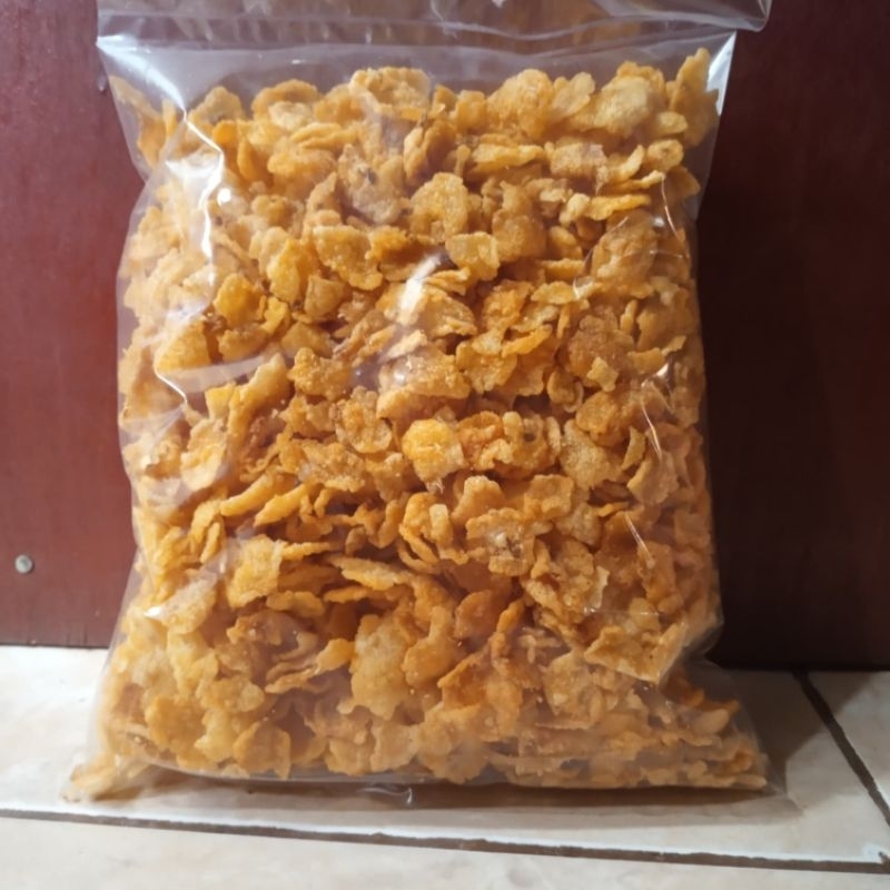 

Emping jagung kiloan rasa pedas manis/ cemilan jagung geprek murah