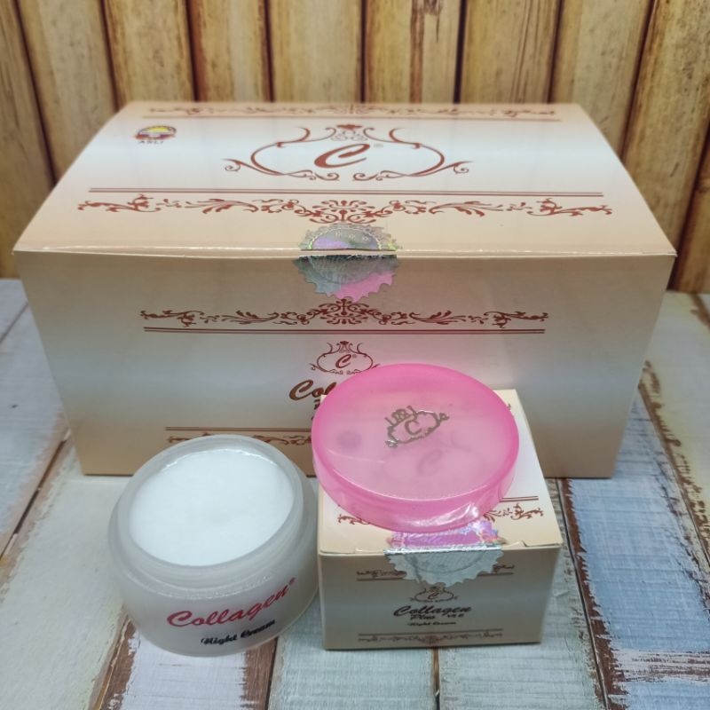 CREAM COLLAGEN MALAM ORIGINAL 12pcs . Cream Collagen Khusus Malam . Colagen Malam