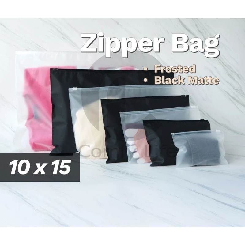 Zipper storage Bag matte frosted 20x15/15x10