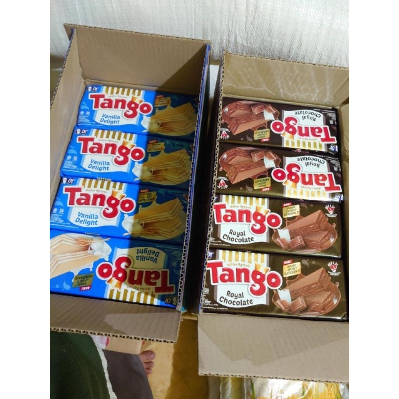 

Wafer tango cokelat dan vanilla 1dus isi 24