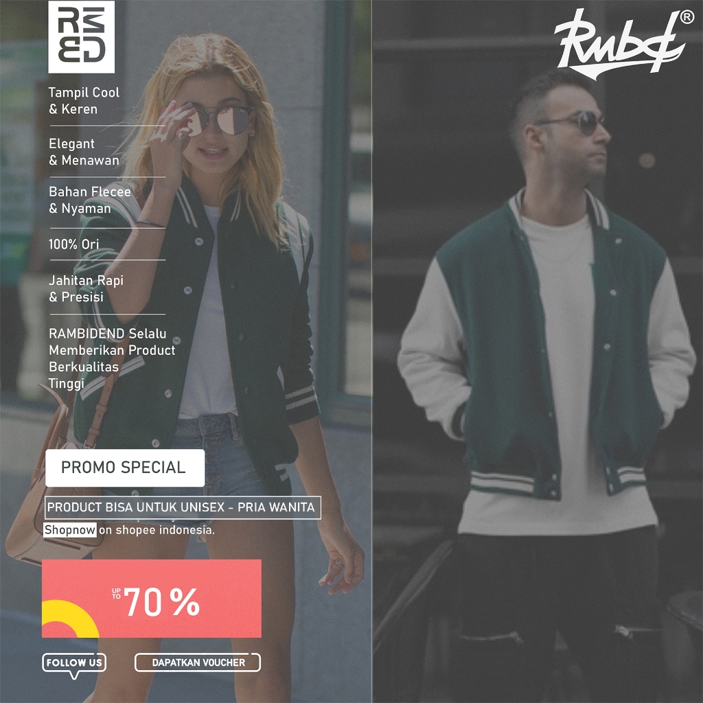 Hot Deals Rambidend - Varsity Jacket Distro Unisex Polos Navy Jaket Varsity Pria