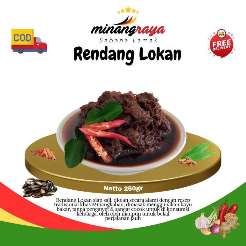 

rendang lokan minang raya asli masakan bumbu khas minang halal MUI