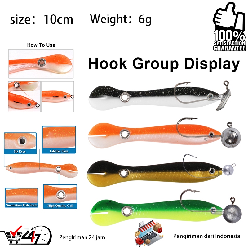 Tersedia Umpan Pancing Palsu Palsu Umpan Pancing Fleksibel Umpan Lembut Peralatan Pancing Tubuh Ikan