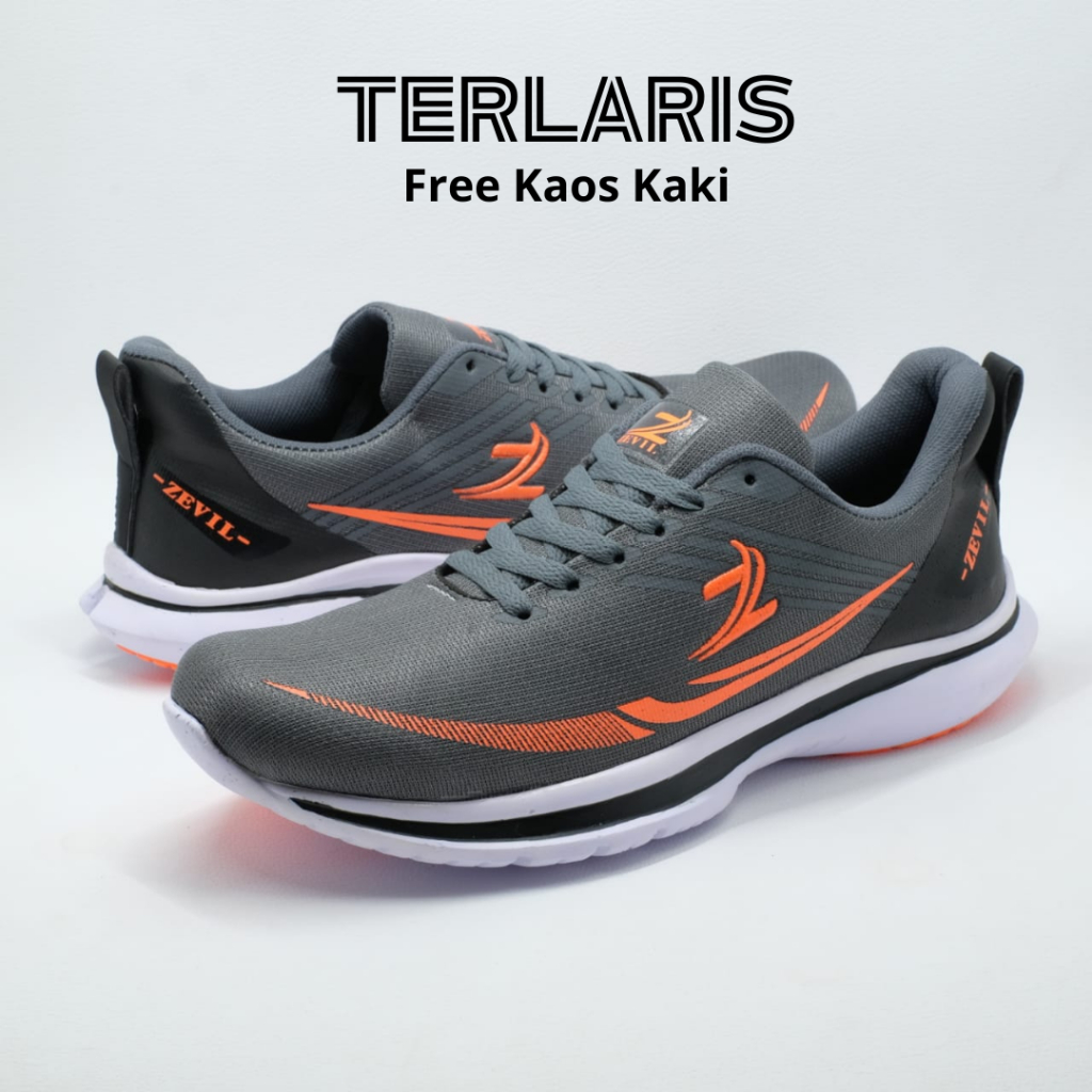 Sepatu Olahraga Running Pria Ringan Sepatu Putih Cowok Lokal Sporty Original Shoes