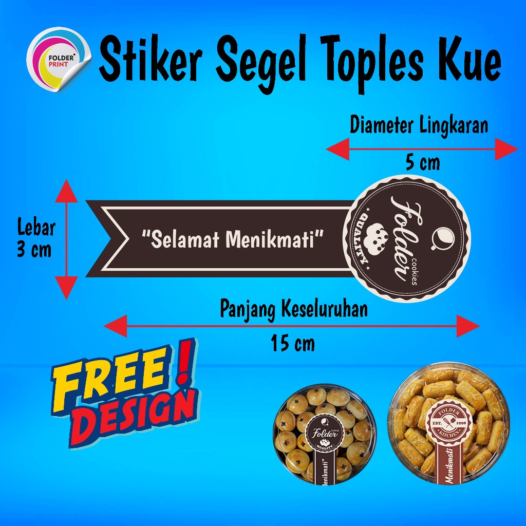 

Cetak Stiker Kue Kering Custom Label Segel Toples