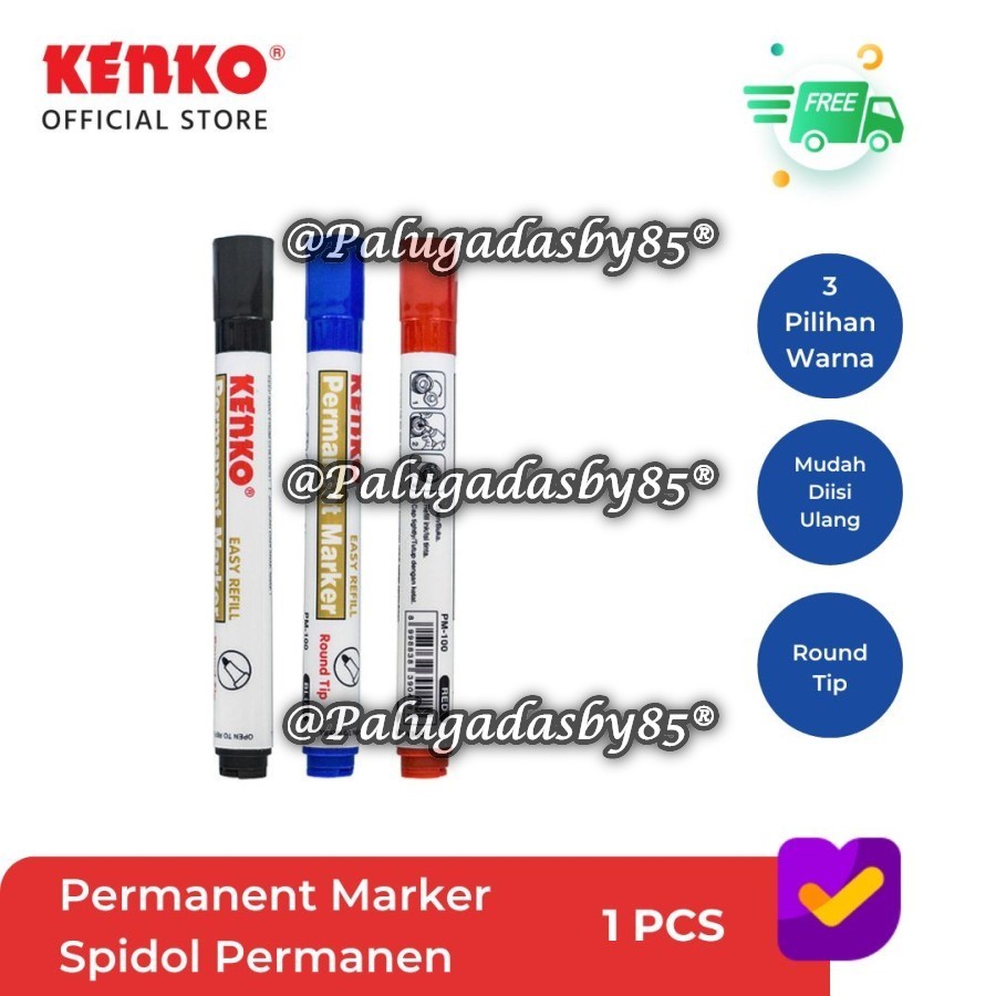 

(1 Biji) GROSIR Spidol Permanent KENKO PM-100 Hitam / Permanent Marker Kenko PM-100 / Spidol Permanen PM-100 / Kenko PM100 / Spidol Kenko PM 100