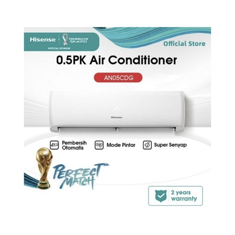 Unit Pengganti AC Rusak - AC Hisense 1/2pk unit only Indoor / outdoor