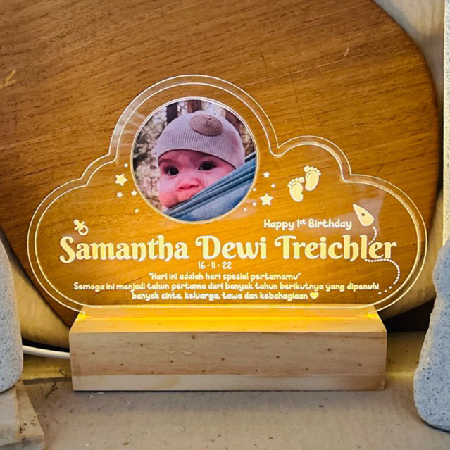 KADO AKRILIK BENTUK AWAN BUAT KADO BAYI / KADO ULTAH / KADO ANAK