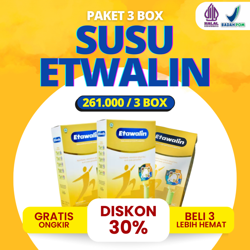 

ETAWALIN PAKET 3 BOX Lebih Hemat. Produk Halal Bersertifikat MUI