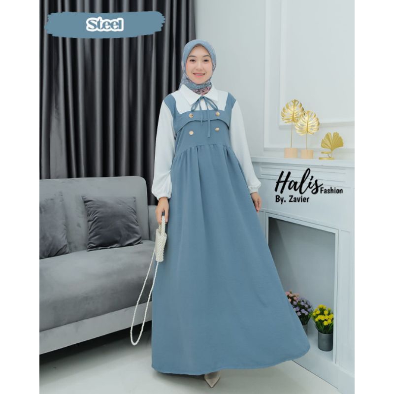 gamis murah bahan crinkle Ariani dress ori halis fashion