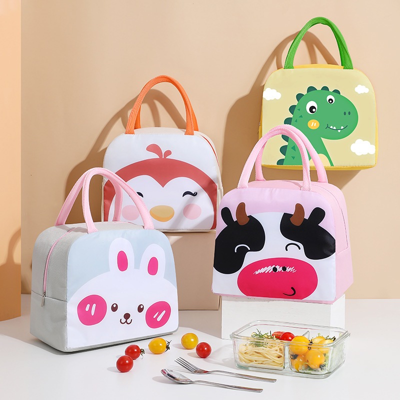 VELLE Tas Bekal Makanan / Tas Bekal Karakter Lucu / Tas Makan Siang / Tas Bekal Makan Anak