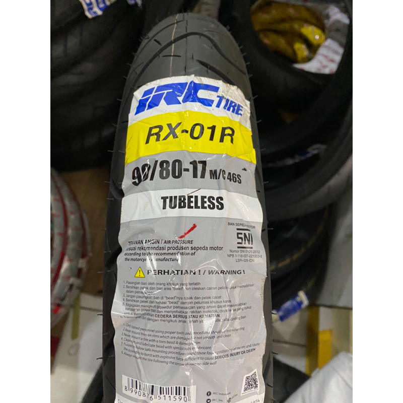 Ban Luar Ring 17 IRC 90/80-17 RX01 (TUBELESS)