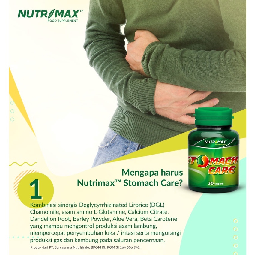 Obat Gerd / Asam lambung Nutrimax Stomach Care Suplemen Kesehatan 30 Tablet