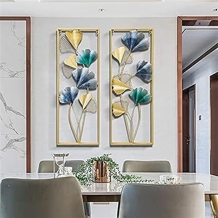 Walldecor Berkah Hiasan Pajangan Dinding 85x31 Wall Decor Nordic Frame Metal Gold Daun Emasa Gingko