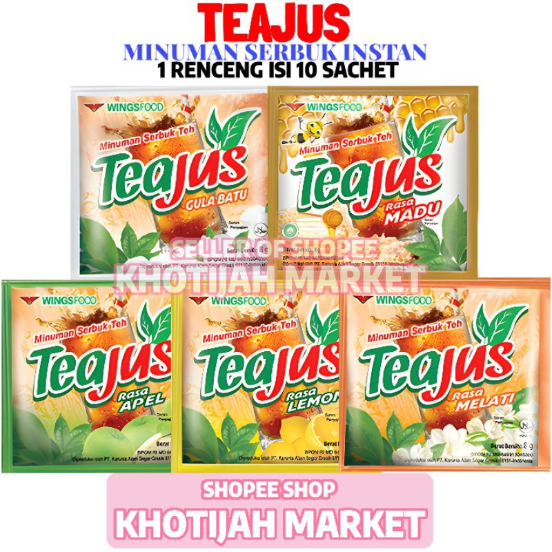 

Teajus Minuman Serbuk 1 Renceng Isi 10 Sachet