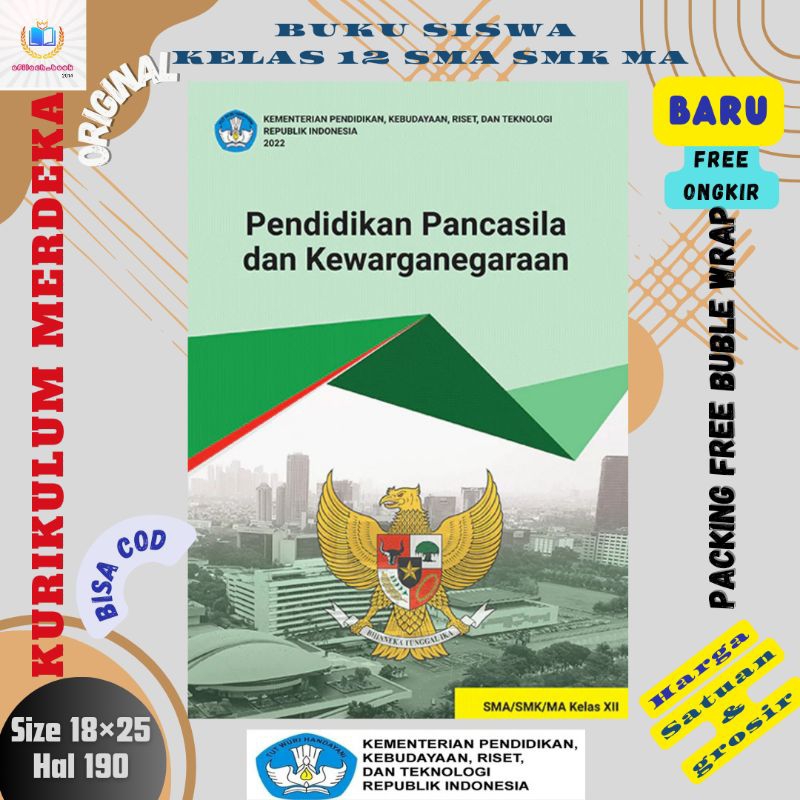 Buku Pendidikan Pancasila dan Kewarganegaraan PPKn Kelas 12 SMA SMK MA Kurikulum Merdeka Kemendikbud