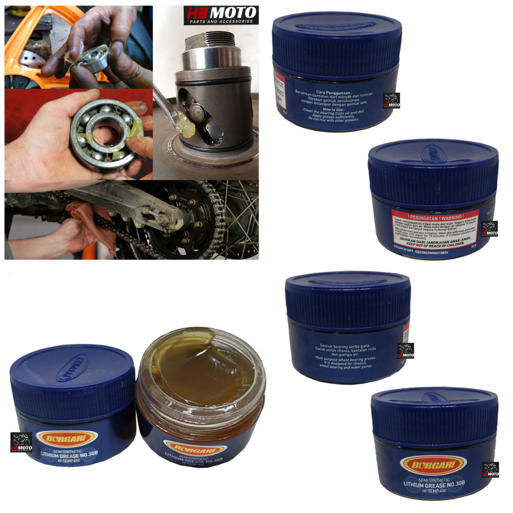 Minyak Gemuk Burgari Semi Synthetic Lithium Grease no.3GB HI-TEMP 400 90Gram/Burgari Lithium grease