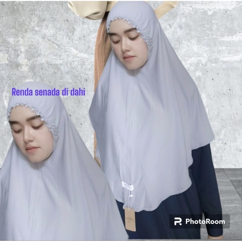 880 JILBAB MOIRA SIRIA KERUT DAHI JUMBO L JERSEY SUPER/HIJAB BERGO MUKENA ORI BY BUNYAMIN