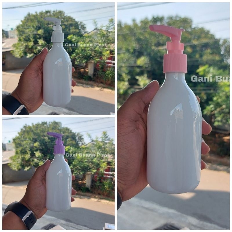 BOTOL PUMP 300ML SCR PUTIH TUTUP PUMP CLIP VARIAN WARNA/BOTOL SABUN 300ML