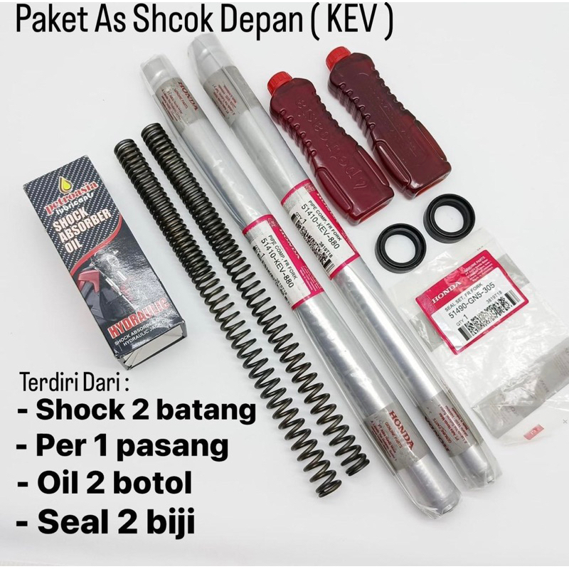 Paket As Shock Depan (KEV)+Per Shock untuk motor Supra X 125 , Supra Fit lama , Supra 100