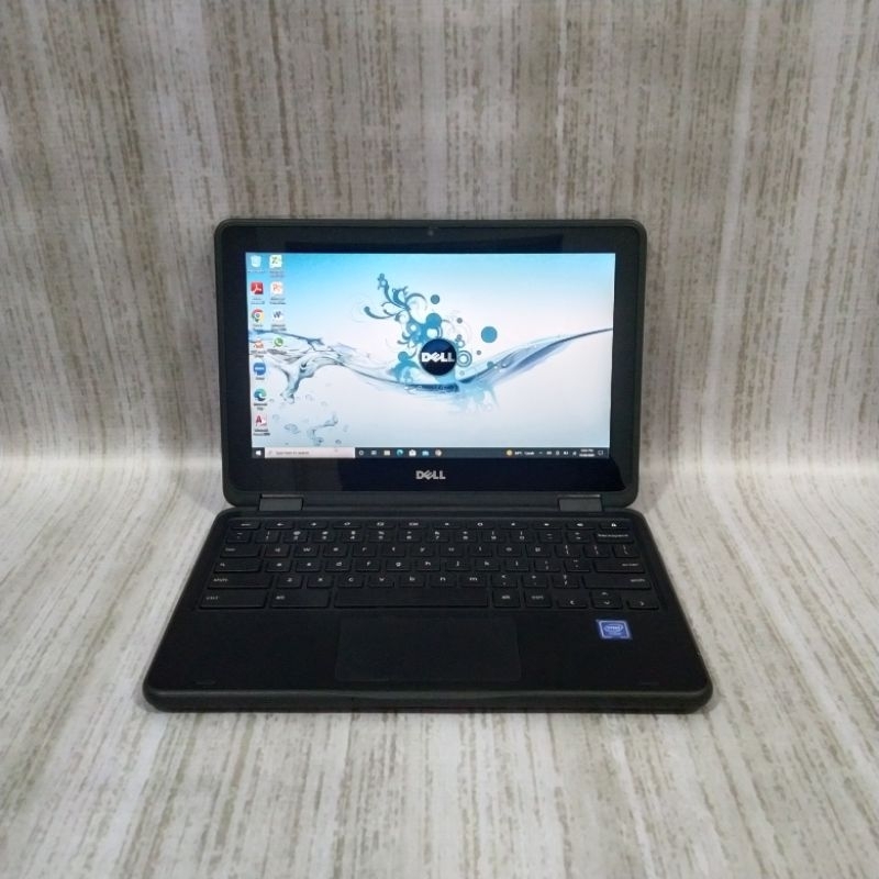 Laptop Dell 3189 Intel Celeron CPU N3189 RAM 4 GB Chromebook-4.21.0 Flip Touchscreen Windows 10 Pro.