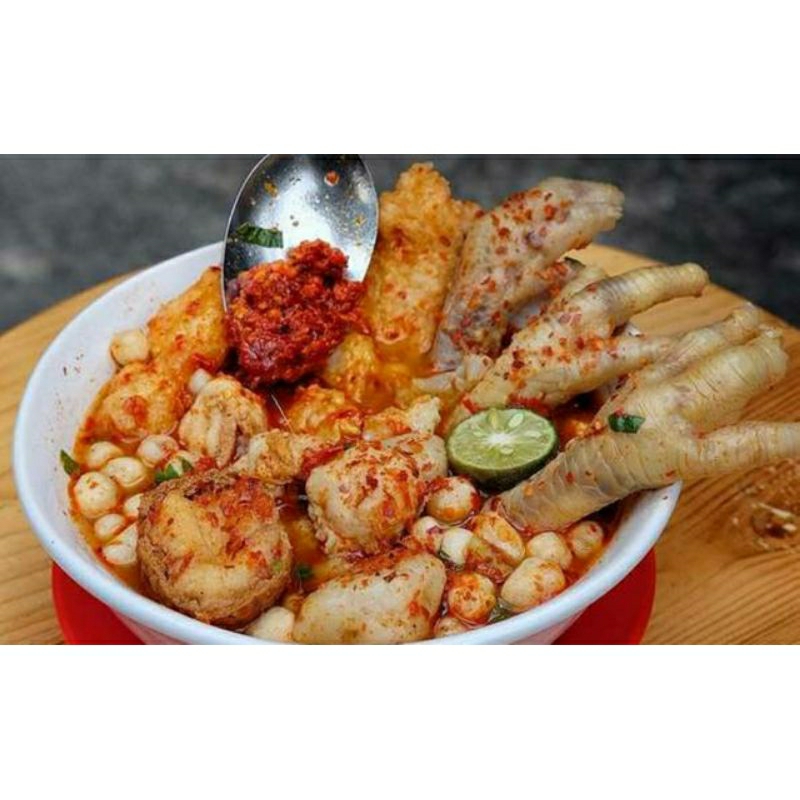

paket jualan 20 pcs bakso Aci komplit ayam suwir plus ceker dan mie