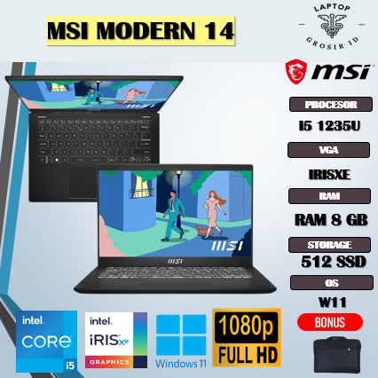 MSI MODERN 14 I5 1235U 8GB 512GB 14.0FHD IPS