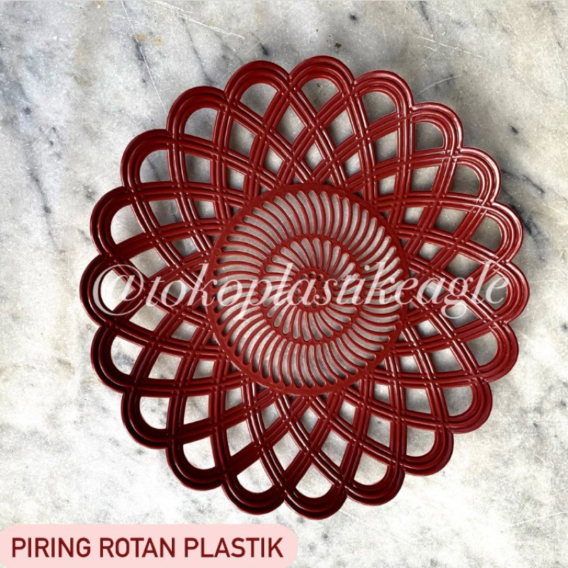 [1 lusin] Piring Rotan Plastik